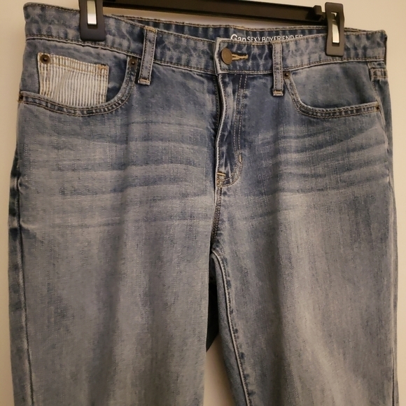Gap Y2K Patchwork Denim Jeans Sexy Boyfriend Fit Womens Size 6 Medium Distressed - Picture 3 of 10